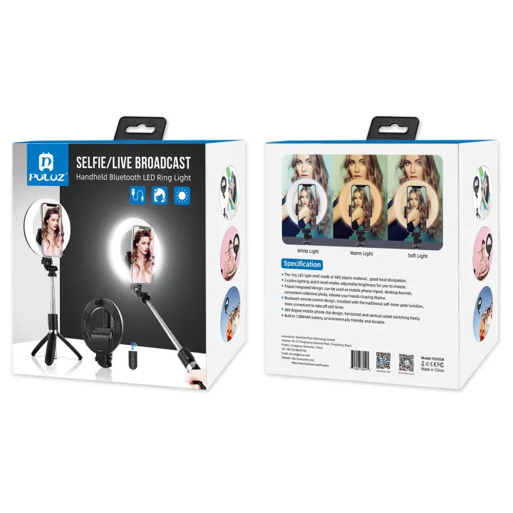 Vlogging Selfie Light Bluetooth Selfie Stick Tripod Mount