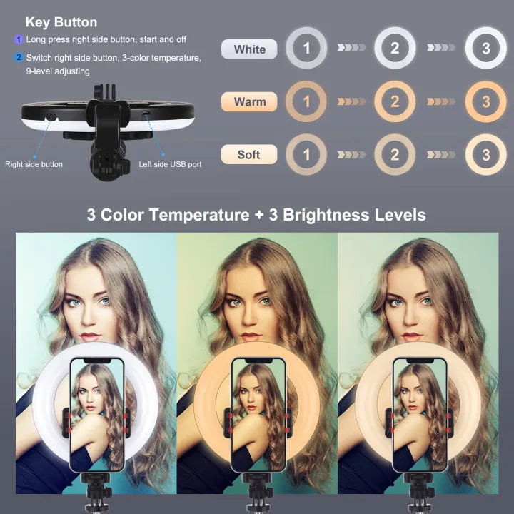 Vlogging Selfie Light Bluetooth Selfie Stick Tripod Mount
