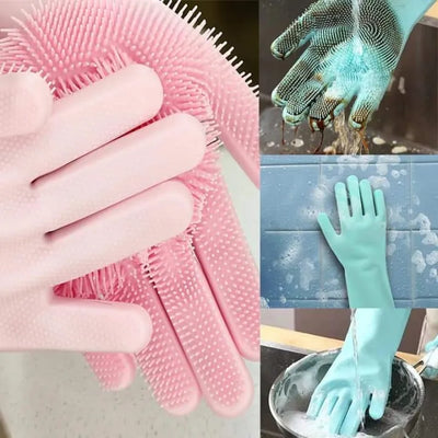 Magic Scrubber Silicone Gloves